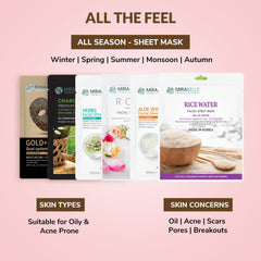 Acne Prone Skin Ex Facial sheet Masks ( Pack of 6 )