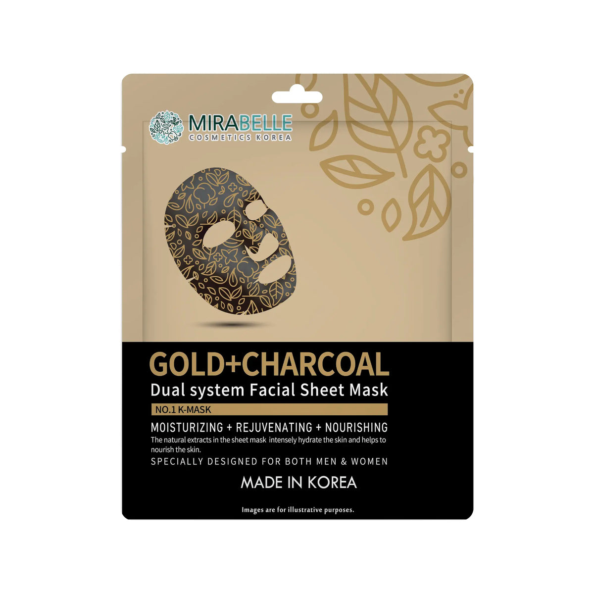Gold + Charcoal Dual System Facial Sheet Mask