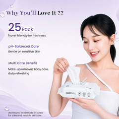 Makeup Remover Wet Wipes ( 25 Wipes )