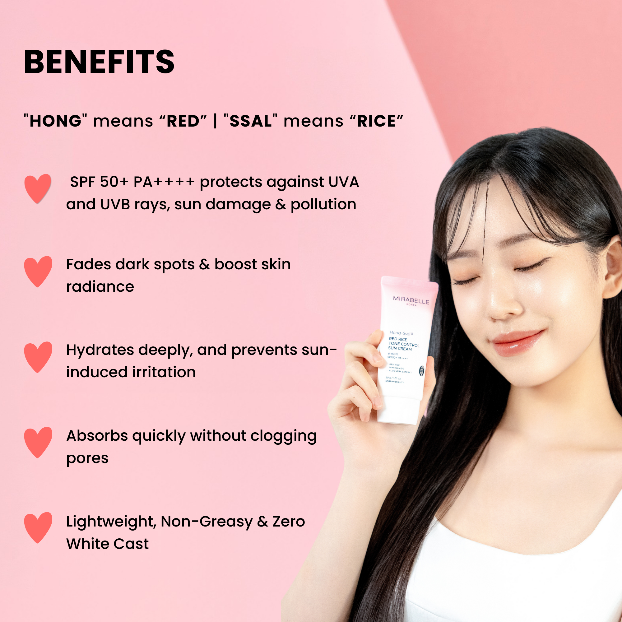 Hong Ssal Red Rice Tone Control Sun Cream