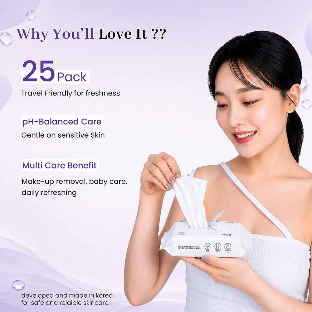 Makeup Remover Wet Wipes ( 25 Wipes )